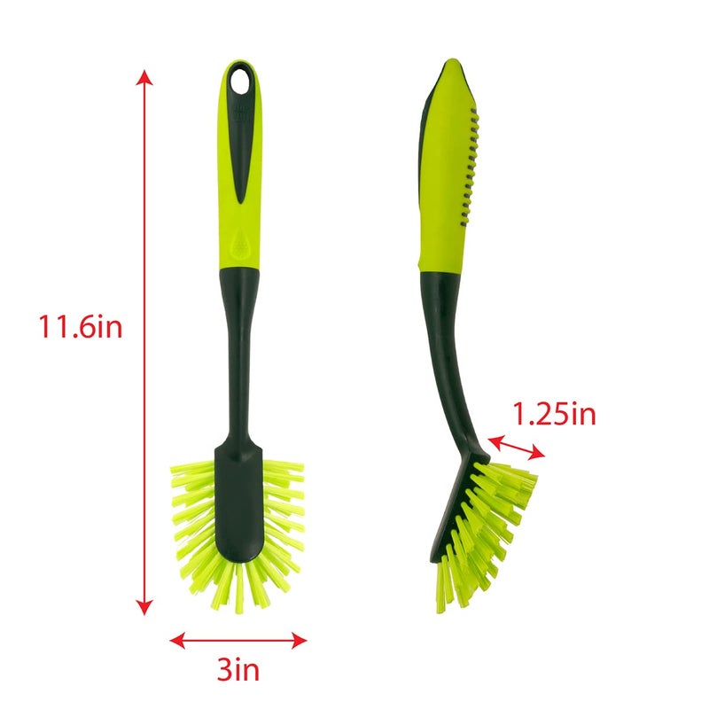 Pine Sol Pine-Sol Long Handle Dish Brush â€“ Heavy Duty Bristle Kitchen Scrubber, Safe with Non-Stick Cookware - Image 4